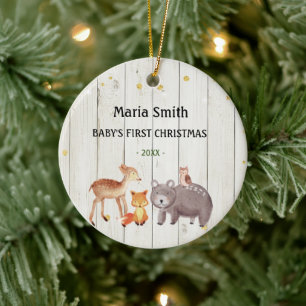 Décoration En Céramique Les animaux Bois Vintage Noël du bébé