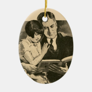 Décoration En Céramique Les années 1920 vintages de père de fille de pap