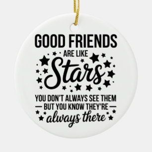 Décoration En Céramique Les bons amis sont comme des étoiles Citation Insp