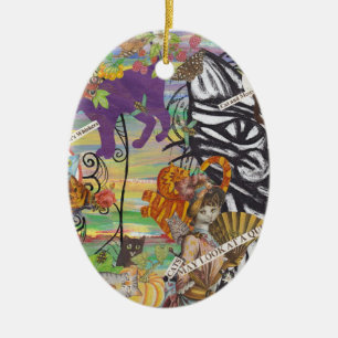 Décoration En Céramique Les chats peuvent regarder une Reine Onament