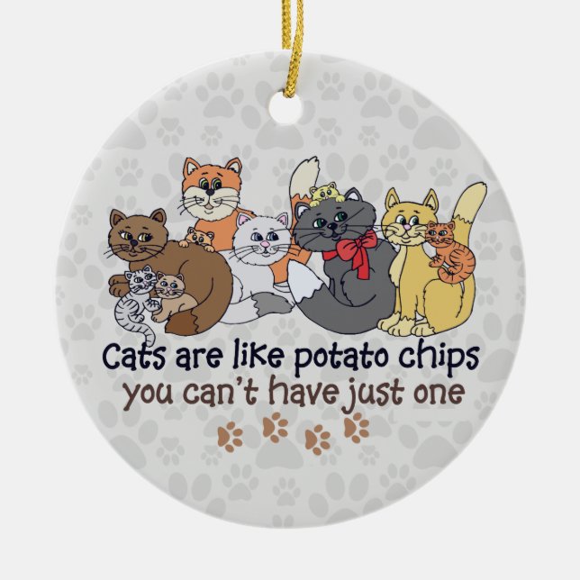 Décoration En Céramique Les chats sont comme des chips Gris (Devant)