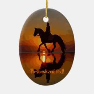 Décoration En Céramique Les chevaux d'amour, équitation, ont personnalis