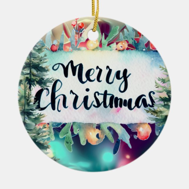 Décoration En Céramique Les couleurs de Noël (Devant)