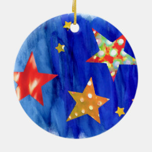 Décoration En Céramique Les étoiles dans l'ornement lumineux de Noël de