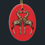 Décoration En Céramique Les girafes amoureuses<br><div class="desc">adorables mignons couples qui s'embrassent</div>