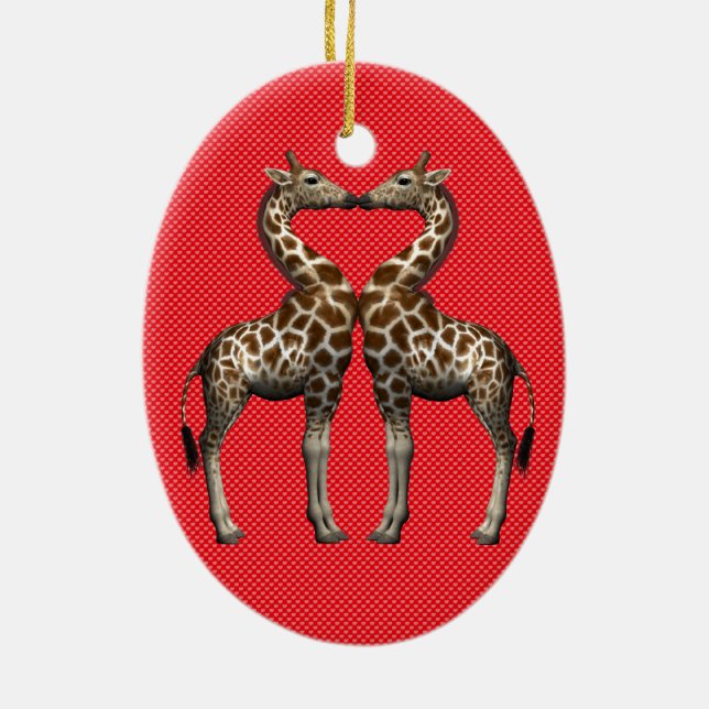 Décoration En Céramique Les girafes amoureuses (Dos)