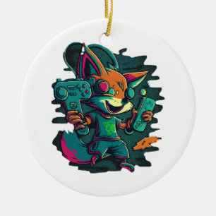 Décoration En Céramique Les loups jouent à des jeux