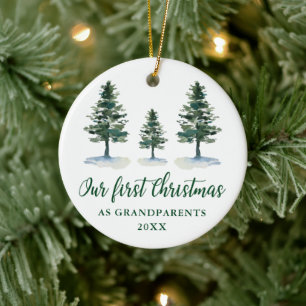 Décoration En Céramique Les Premiers grands-parents de Noël Calliment Pin