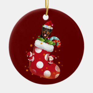 Décoration En Céramique Les Rottweilers avec Noël Casquette
