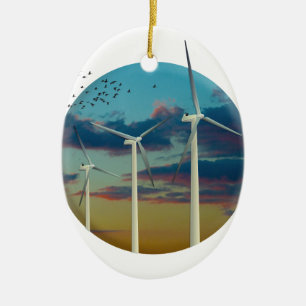 Décoration En Céramique Les turbines de vent ont peint le ciel