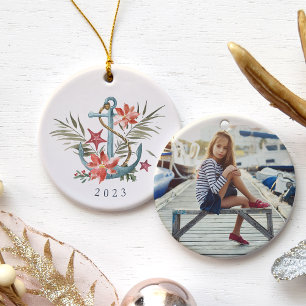 Décoration En Céramique Les vacances balnéaires   Ancre nautique Année et