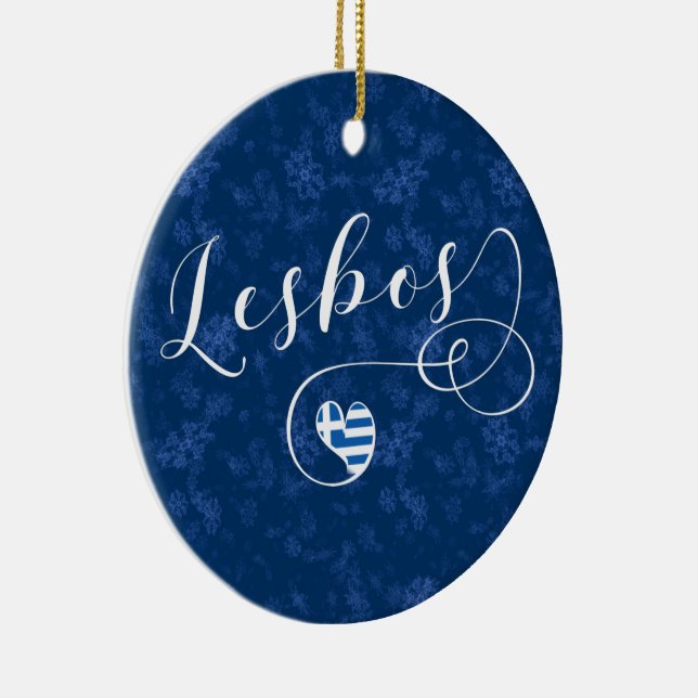 Décoration En Céramique Lesbos, Coeur Grec Dans Le Drapeau, Grèce (Droite)