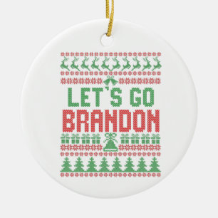 Décoration En Céramique Let's Go Brandon Funny Ugly Christmas Sweater