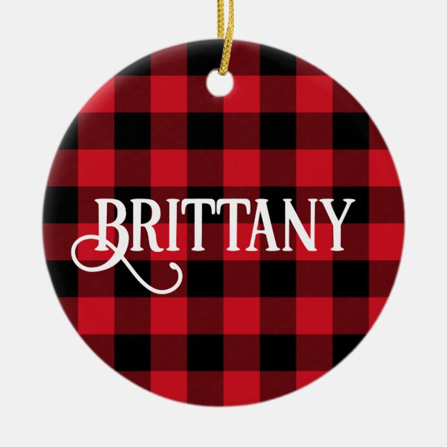 Décoration En Céramique Lettre B Monogramme Buffalo Chèque photo (Devant)