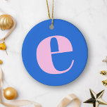 Décoration En Céramique LETTRE INITIALE MONÂTRE CLAIR BLEUE rose<br><div class="desc">Joli monogramme moderne avec la lettre de votre choix,  en bleu et rose.</div>