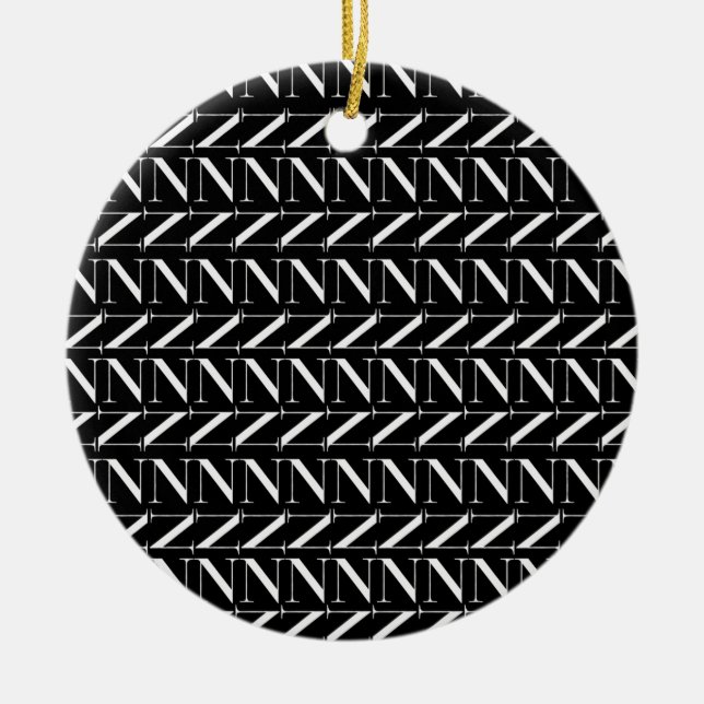 Décoration En Céramique Lettre initiale monogramme N (Devant)