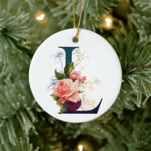 Décoration En Céramique LETTRE MONOGRAPHIQUE Florale L Personnalisée