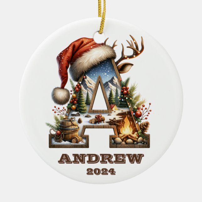 Décoration En Céramique Lettre Rustique Extérieur A Holiday Adventure (Devant)