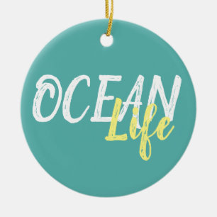 Décoration En Céramique lettres OCEAN LIFE nautique