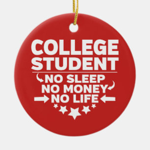 Décoration En Céramique L'étudiant ne dort pas d'argent pas de vie
