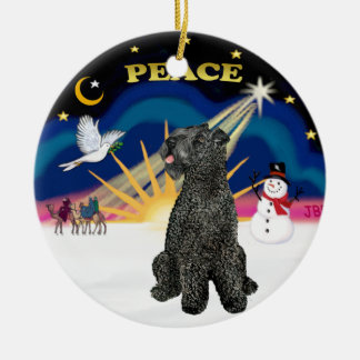 Décoration En Céramique Lever de soleil de Noël - Terrier bleu de Kerry