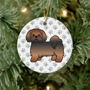 Décoration En Céramique Lhasa Apso Sable Rouge Chien de Dessin Animé Migno