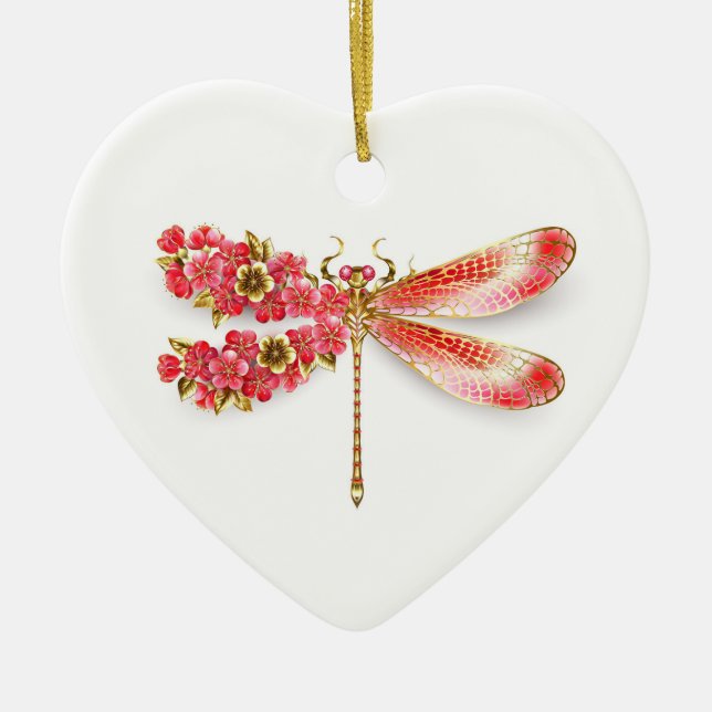 Décoration En Céramique libellule de fleurs avec sakura de bijoux (Devant)