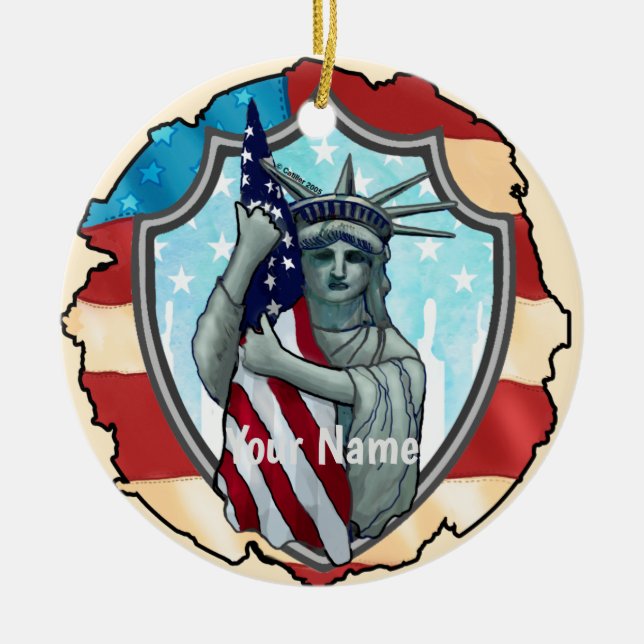 Décoration En Céramique Liberté USA  (Devant)