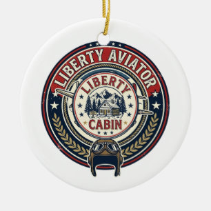 Décoration En Céramique Liberty Aviator Patriotique Aviation Patriotique V