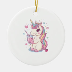 Décoration En Céramique Licorne au Lait de Fraise (2)