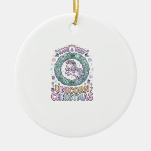 Décoration En Céramique Licorne Avoir un très Licorne Noël Gras Typogra