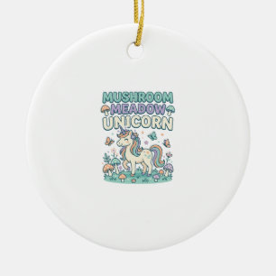 Décoration En Céramique Licorne Champignon Prairie Licorne T-Shirt Mode De