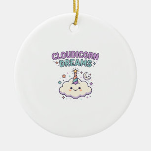 Décoration En Céramique Licorne Cloudicorn Rêves Tendance Graphique Tee De