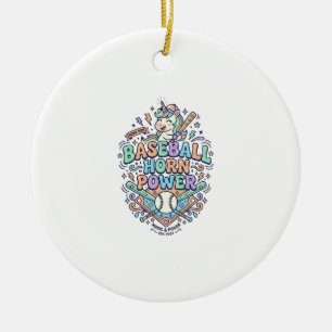 Décoration En Céramique Licorne Corne de Baseball Puissance Kawaii Design