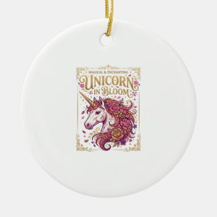 Décoration En Céramique Licorne en fleurs design élégant Zazzle_1