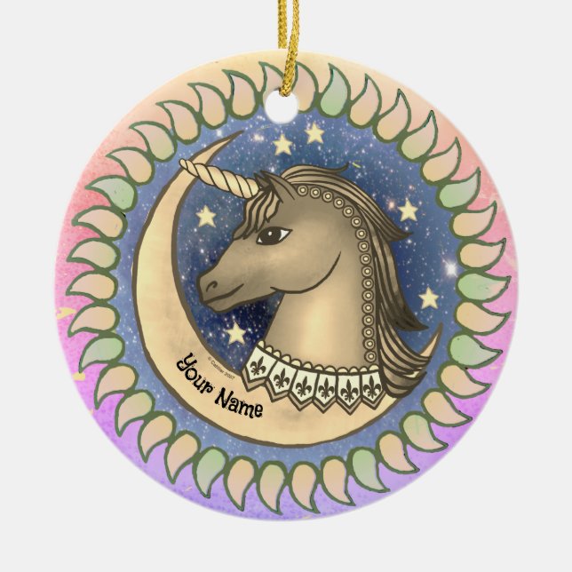 Décoration En Céramique Licorne Étalon (Devant)