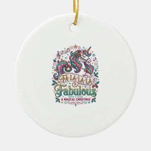 Décoration En Céramique Licorne Fa La La La Fabuleux Fond Blanc Mignon
