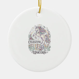 Décoration En Céramique Licorne Fleur Céleste Licorne Premium Vecteur Typ