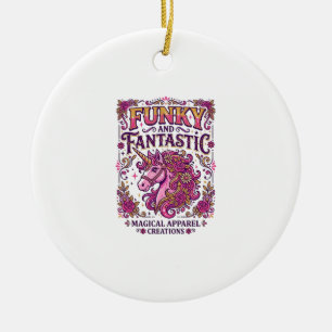 Décoration En Céramique Licorne funky et fantastique design stylé Zazzle_