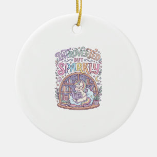 Décoration En Céramique Licorne Introvertie mais Originale Blanche Étincel