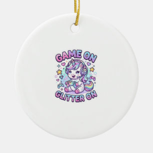 Décoration En Céramique Licorne Jeu Sur Paillettes Sur Graphisme Marchandi