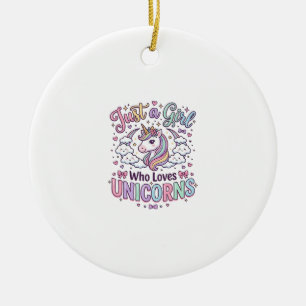 Décoration En Céramique Licorne Juste une fille qui aime les licornes fond