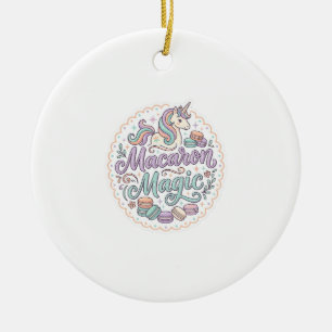Décoration En Céramique Licorne Macaron Magie T-Shirt Fantaisiste Design_1