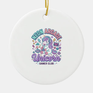 Décoration En Céramique Licorne Néon Arcade Licorne Rétro Style Produit Gr