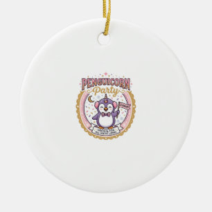 Décoration En Céramique Licorne Penguicorne Fête POD Prêt Design Zazzle_1