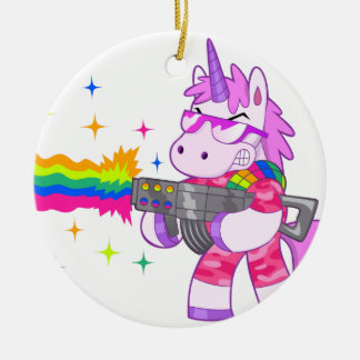 Décoration En Céramique Licorne pourpre - arme à feu