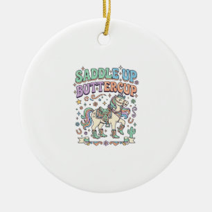 Décoration En Céramique Licorne Sellez Buttercup Kawaii Typographie Desi