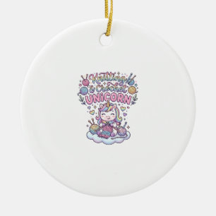 Décoration En Céramique Licorne Tricot Crochet Licorne Typographie Adorabl