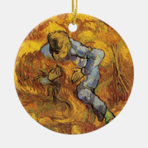 Décoration En Céramique Lieuse de gerbes (d'après Millet) par Vincent van