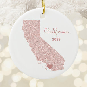 Décoration En Céramique Lieux de vacances en Californie avec paillettes en